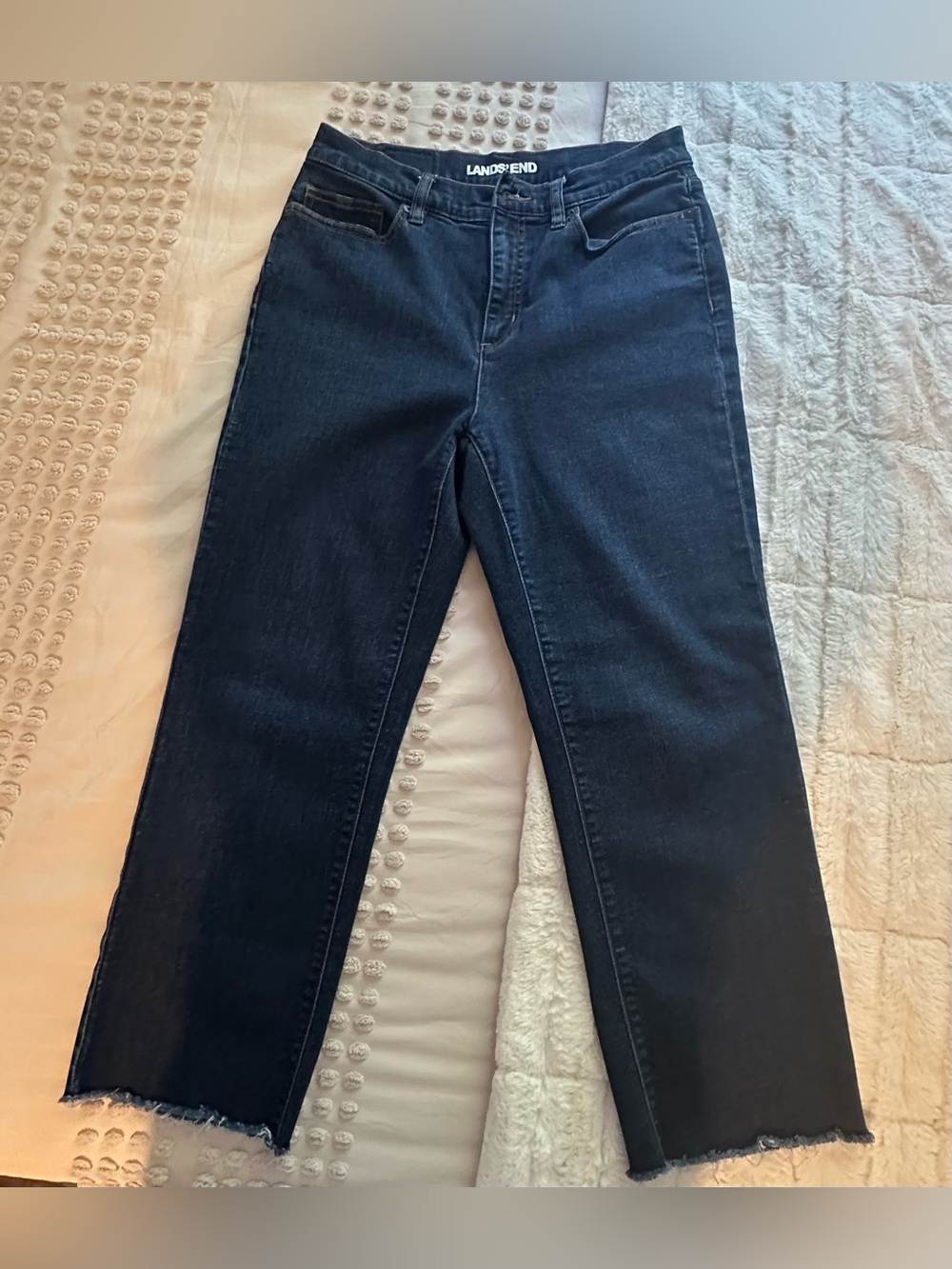 Lands' End Dark Blue Cropped Straight Jeans